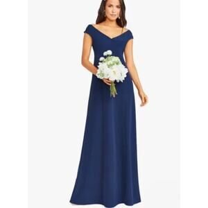 Show me Your Mumu Zurich knot gown in rich navy stretch crepe NWOT